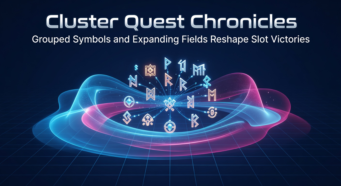 Vibrant slot grid showing clusters of matching symbols igniting wins across expanding fields