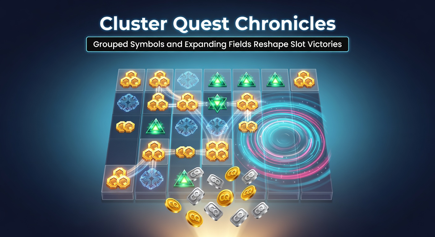 Dynamic slot expansion in action with symbols clustering across a growing reel grid