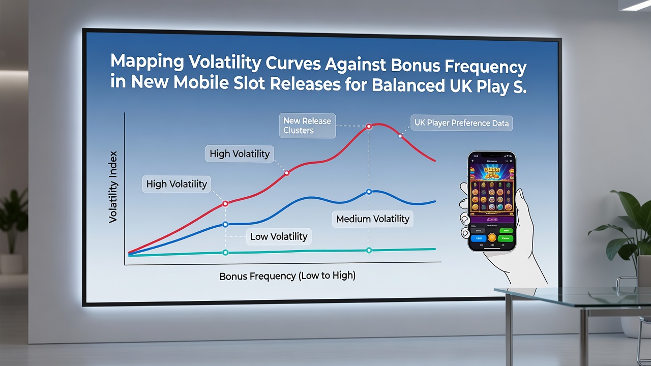 Comparative chart showing volatility curves overlaid with bonus frequency data points from recent mobile slot releases